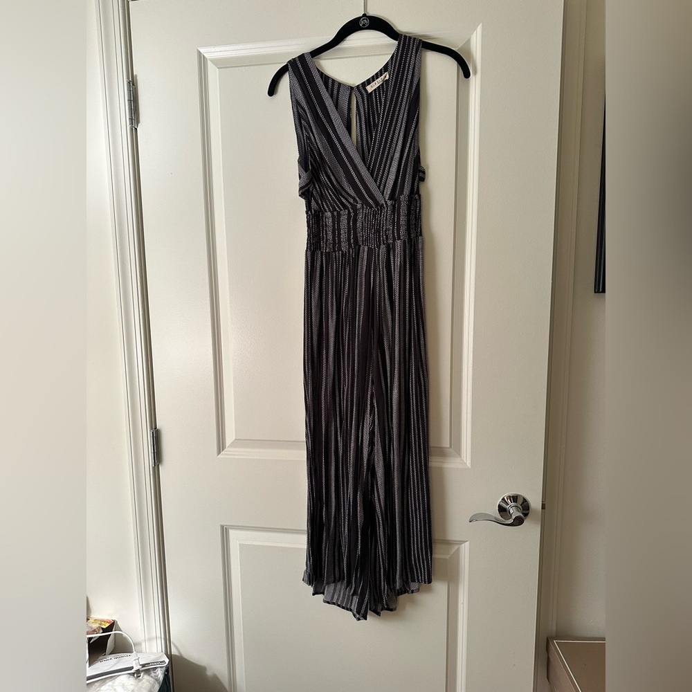 Illa illa black and white stripe patterned jumpsuit